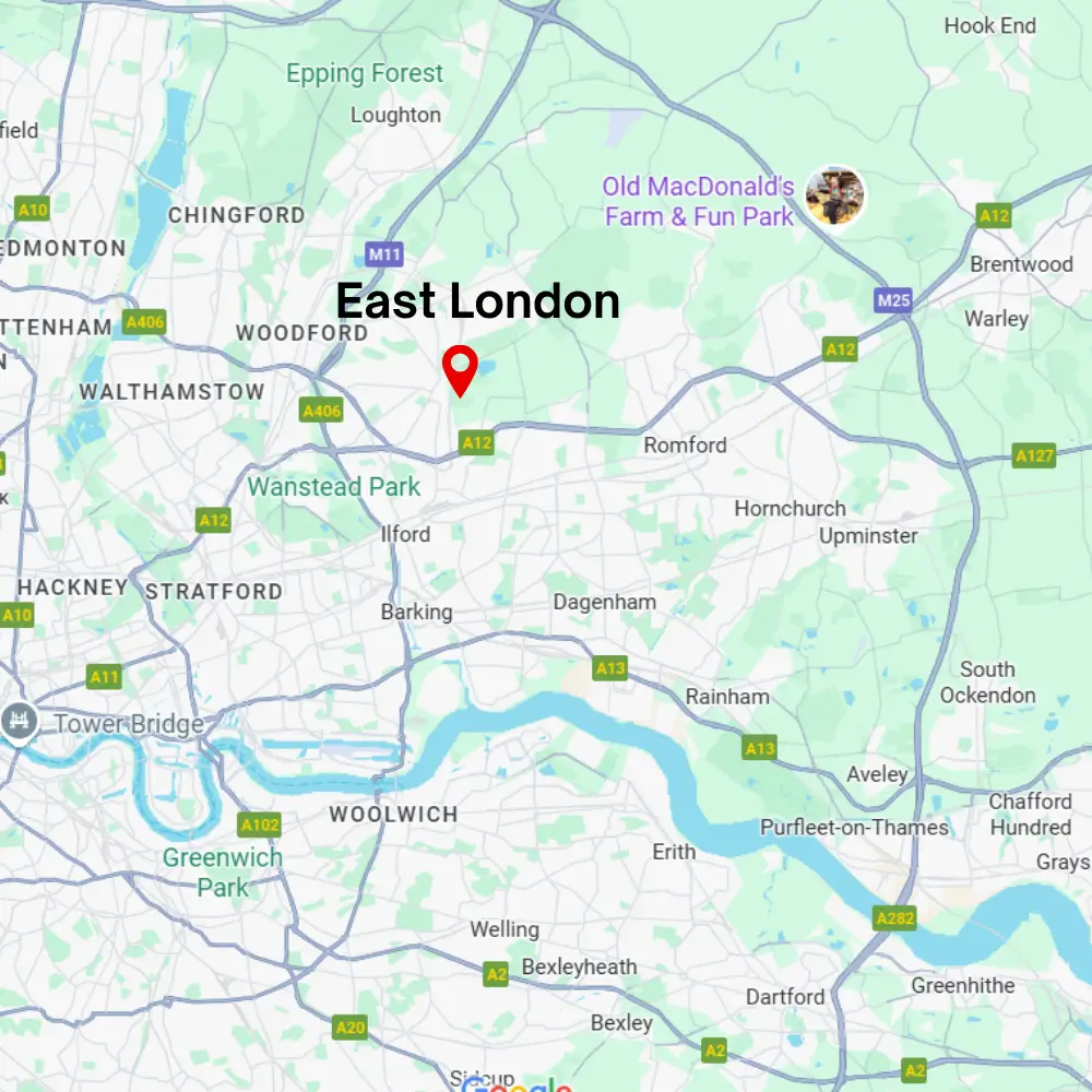 Map of East London